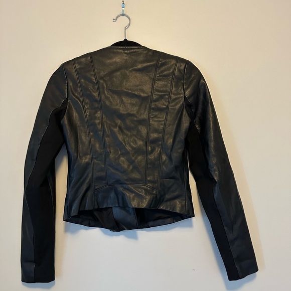 TRF OUTERWEAR ZARA BLACK FAUX MOTO STYLE JACKET - Picture 9 of 12